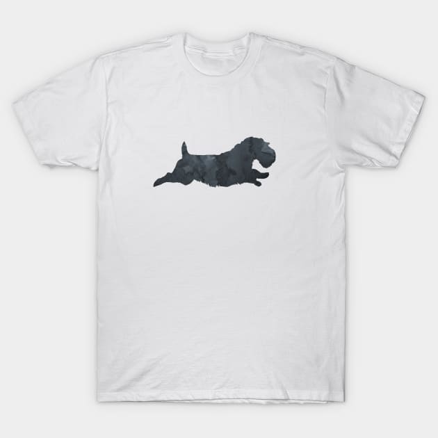 Sealyham Terrier Silhouette Art Black Dog T-Shirt by BittenByErmines